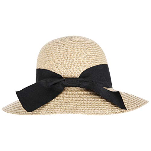 Trespass Womens Straw Hat Wide Brim Summer Fedora Brimming