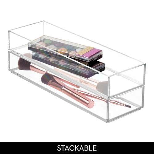 Papelera transparente InterDesign 28142M6 de plástico resistente para baño 5