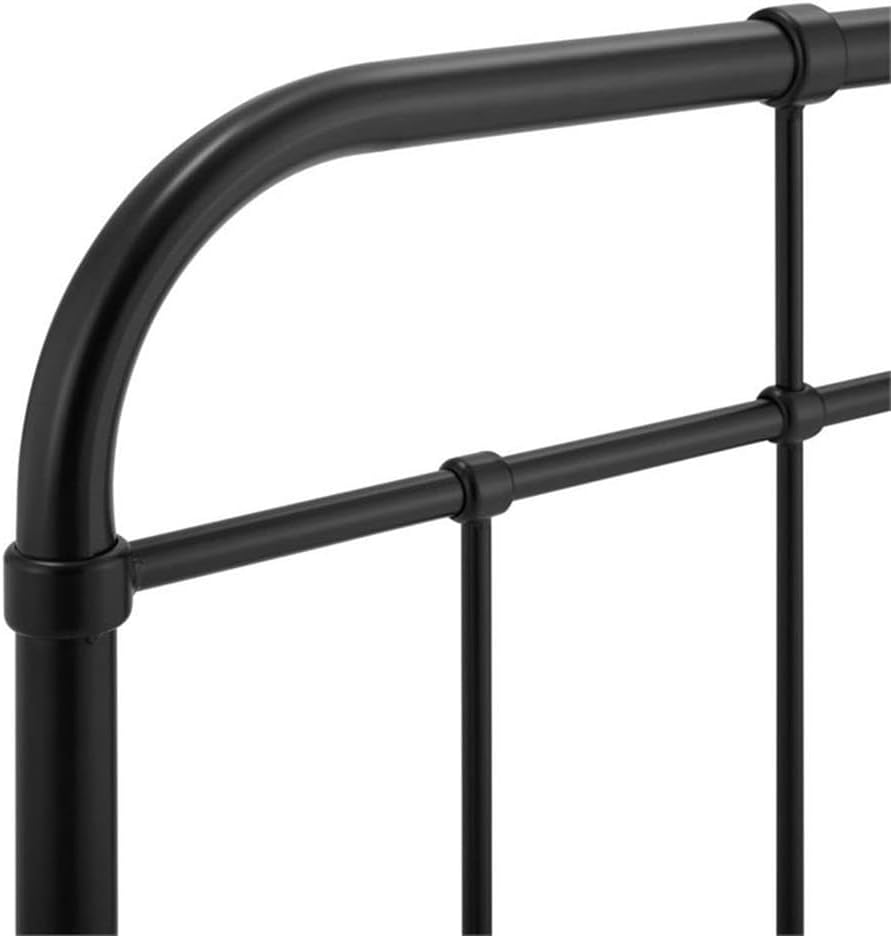 Pemberly Row King Metal Spindle Headboard, Black Powder-Coated Finish, Adjustable Height, Modern Farmhouse Style, Fits Most King Bed Frames, Durable Iron Construction, Rustic Bedroom Decor