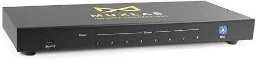 MuxLab Divisor HDMI 1x8 | 1 en 8 salidas | 4K a 60 Hz | 4:4: 4 | HDR | HDMI 2.0 | HDCP 2.2 | TrueHD | Dolby Atmos | DTS:X | Uso con monitor HDR 4K