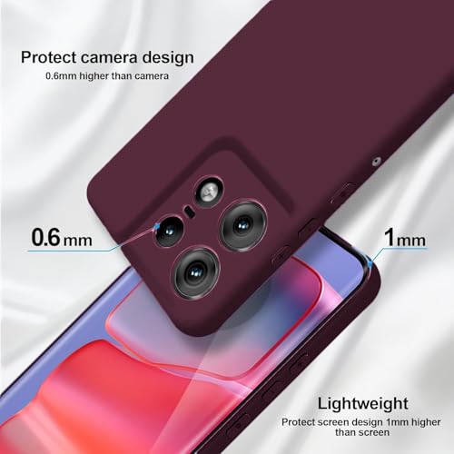 Image of DIZORO Microfiber Candy Case Compatible for Motorola Edge 50 Pro 5g Smooth Touch Cushion Liquid Soft Silicone Gel Rubber Phone Cases Non-Slip Full Body Protective Shockproof Back Cover (Wine Red)
