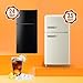 DEMULLER 2.4 Cu.ft Mini Fridge with Double Doors Small Refrigerator with Separate Freezer & 7 Adjustable Temperature Control, Tiny Size & Personal Fridge Ideal for Office Apartment Dorm Black