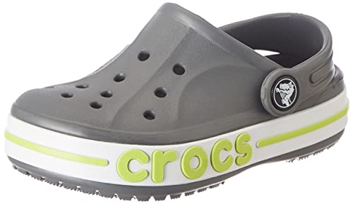 Image of Crocs Bayaband Slate Grey /Lime Punch Clog-(207018-0GX)-9 Kids UK (C9)