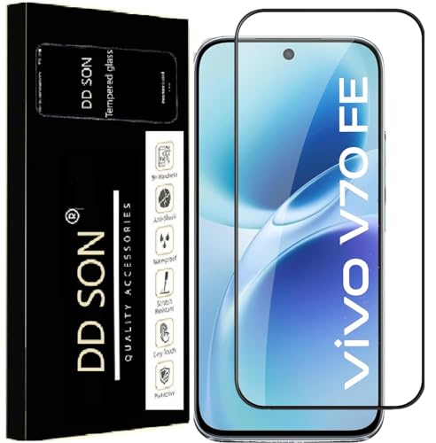 Image of DD SON Premium Tempered Glass Screen Protector Guard Compatible For Vivo V70 FE 5G (6.83 Inch, Pack of 1) | Edge to Edge Coverage With Easy to installation kit for Smartphone