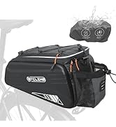 Febabilo Bike Rack Bag-10L EVA Hard Shell Waterproof 3 in 1 Ebike Trunk Pannier Bag with Reflecti...