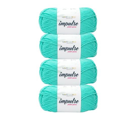 Image of WOAFashions Impulse Hand Knitting & Crochet Yarn, Premium Acrylic, 4 : Medium (Aqua) (4x100gms / 14.1oz)
