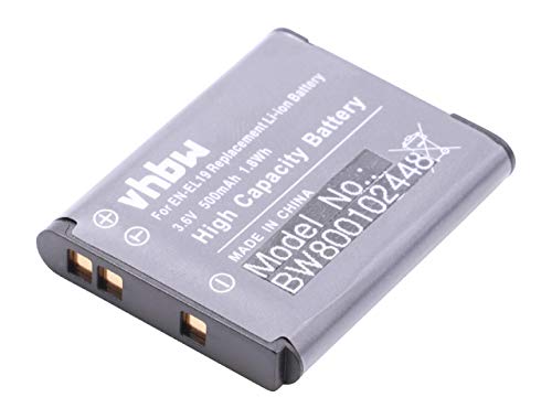 vhbw 1x Batteries Compatible avec Nikon CoolPix S100, S2500, S2550, S2600, A100, S2700, A300 Appareil Photo, Reflex numérique (600mAh, 3,7V, Li ION)