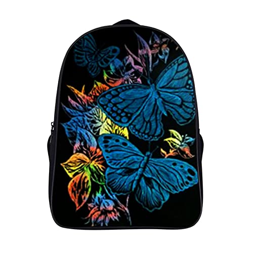 Sac d'école unisexe Butterfly pour enfants et adultes - Sac à dos de voyage classique 40x28x16cm