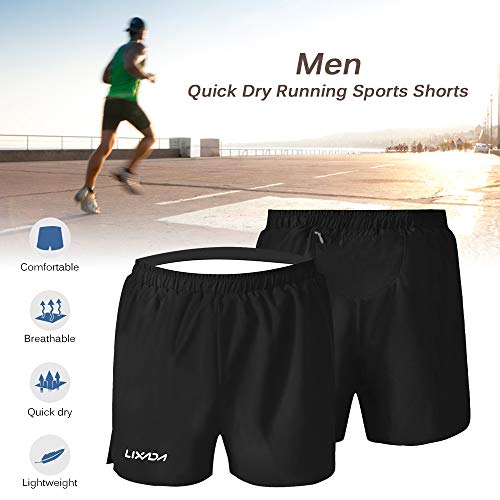 Andoer Calções de corrida masculinos de secagem rápida Ginásio Fitness Sports Calções desportivos de