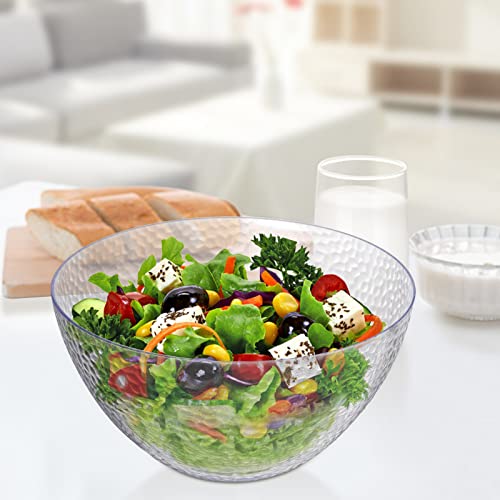 Suwimut 4 Pack Clear Plastic Serving Bowls For Parties, 135 Oz Large Round Disposable Plastic Snack Or Salad Bowl, Clear Chip Bowls Plastic Candy Dish Salad Serving Containers #TOP4