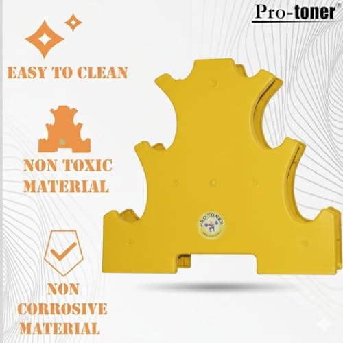Image of Protoner PVC Dumbbell Rack for 3 Pairs, 20 kg Weight Capacity (Yellow)