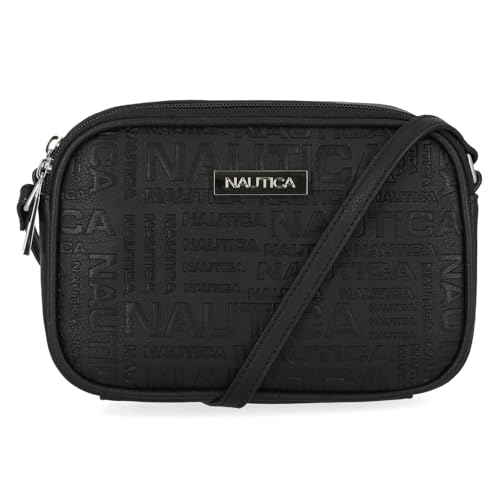 Nautica Candid Camera Adjustable Crossbody Bag, Embossed (Black)2
