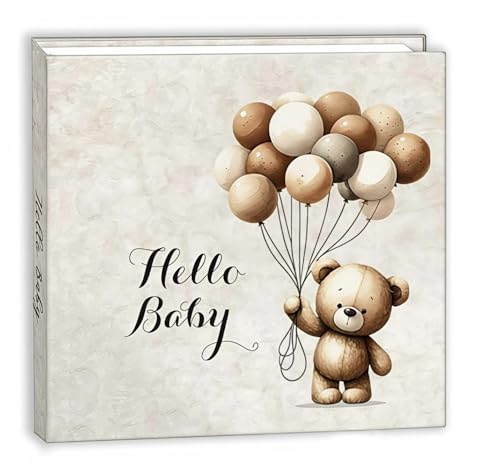 Baby Album and Memory Book Perfect for Boy or Girl, Teddy Bear Design Baby First 5 Years Baby Book, Baby Memory Book With Unique Pen, Hardcover With 90 Unique Pages Baby Milestone Book.