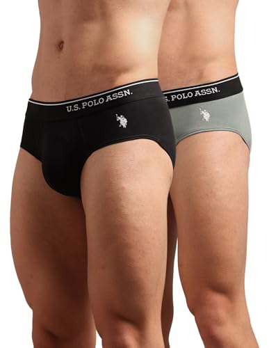 Image of U.S. Polo ASSN. Men's OEB18 Cotton Stretch Breathable Underwear Briefs - Pack of 2