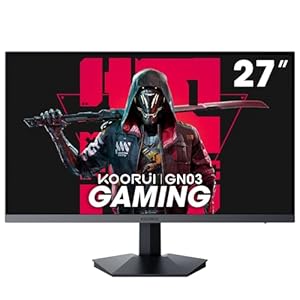 KOORUI 27 Zoll QHD Gaming Monitor, PC Bildschirm 144Hz, 1ms, Adaptive Sync (2560 x 1440p, DCI-P3 90%, SRGB 100%, HDR 10, HDMI, DisplayPort, VESA 75×75)