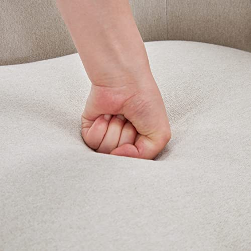 Huimo Accent Chair With Ottoman And Pillow, Living Room Club Chair And Ottoman Set With Bronzer Nail Head Trim Wooden Legs, Comfy Reading Chair For Bedroom, Upholstered Button Tufted Armchair (Beige) #TOP7