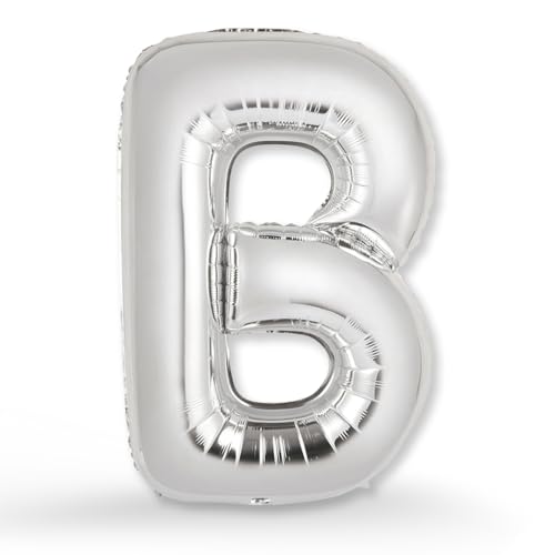 FUNXGO® Lettre B Argenté - XXL 100cm - Ballon d'Anniversaire en Argenté - Pour Gonflage à l'Hélium - Élégance Brillante pour Vos Fêtes