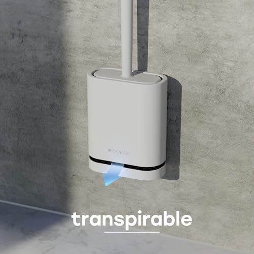 Miniatura 3 de Savega Escobilla Wc Silicona Con Cabezal Flexible Escobillero De Pared Sin Taladro - Escobilla Baño Silicona Con Diseño Discreto Blanca Mate
