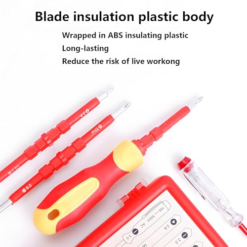 Image of Insulated Electrician Multi Screwdriver Set - Magnetic, Soft-Grip (5 in 1)