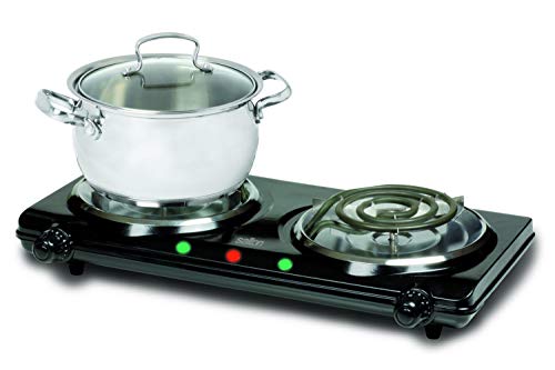 Salton HP1427 Portable Double Cooktop, 3.45 lb, Black