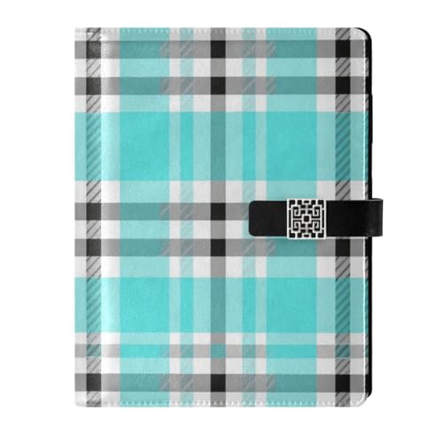 Carnet ligné en cuir haut de gamme bleu sarcelle | Journal intime luxe 16x9 cm