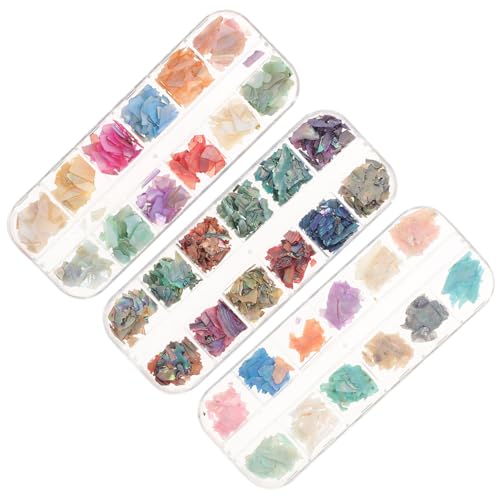 IWOWHERO Manicure Charm Collection 12 Grids Shell Flakes Gothic Nails Charms Nail Art Stickers Glitter Patches