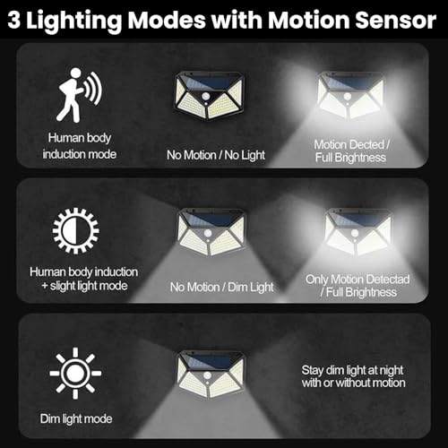 Image of Catron Solar Light Motion Sensor LED Solar Garden Lights Outdoor Waterproof,Solar Security Lights for Balcony Terrace Compound Gate Backyard (Pack of 1)