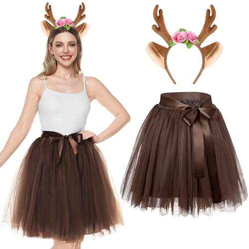 Spooktacular Creations Damen REH-Tutu-Kostüm-Zubehör-Set