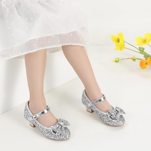 Image of PANDNAINJIA Girls Dress Shoes Toddler Heels Mary Jane Pumps