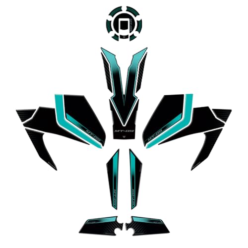 Autocollant 3D résinés Made in Italy pour réservoir Yamaha MT-09 2024 cyan