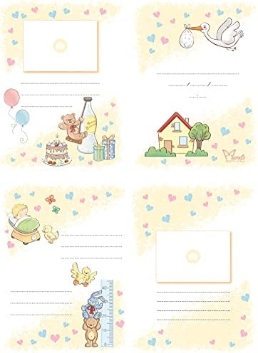 Mareli Photo Album, Sky Blue, Baby Birth with Journal, 23 x 30 cm, 56 White Pages and 4 Pages Customisable Journal, Thick and Durable Cardboard Pages Intervalled with Parchment — 사진 5