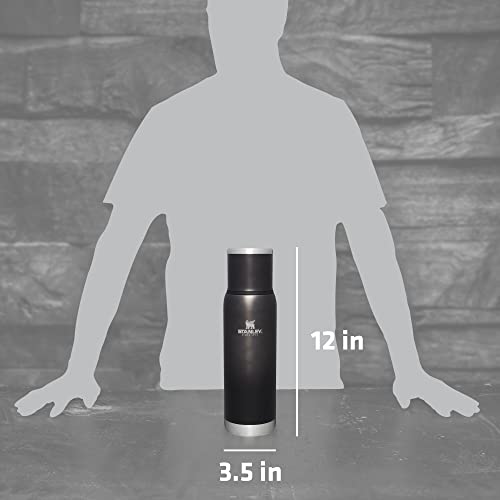 Image of Stanley Adventure-To-Go Vacuum Bottle 1.1 qt | Wide Mouth with Leakproof Cup Lid | Keep Drinks Hot or Cold | Packable for Travel | Insulated Stainless Steel Thermal Bottle | BPA-Free | Charcoal Glow