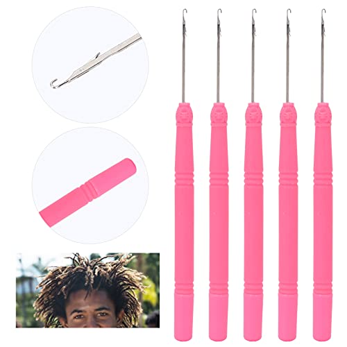 5Pcs Plastic Hair Extension Crochet Hook, Latch Hook Crochet Needles Set, Latch Hook Tool For Braiding Hair (Rose Red #1) #TOP6