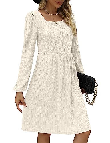 Sweater Dress For Women Knee Length Loose Fitted Maternity Clothes White M #TOP3