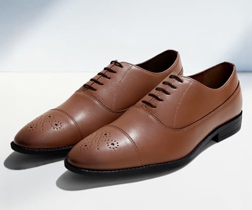 Image of LOUIS STITCH Derby Formal Shoes for Men | Lace-Up Cap Toe | Ideal for Business, Casual, Parties (RGCTBB)