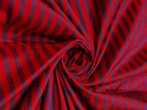 Soie dupion rouge et bleu DUPNEWS13, l'émotion d'un tissu noble fait main