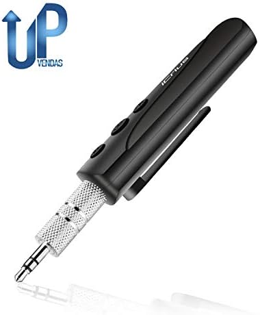 Bluetooth Receiver, iCrius Mini Bluetooth 3.5mm AUX Adapter Hands-Free Car Kits & Portable Wireless Bluetooth 4.2 Audio Receiver for Speakers, Headphones, Car/Home Stereo Music Sound System (Black)