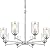 33.5'' 8-Light Chandelier for Dining Room Kitchen Island, Modern Farmhouse Pendant Lighting with Glass Shades Industrial Brushed Nickel Hanging Ceiling Light Fixture for Living Room, Height Adjustable