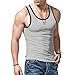 YSERB Mens Tank Top Contrast Color Casual Shirts Soft Lightweight Workout Sleeveless Gym Muscle Shirts Bodybuilding Tee Shirt Gray