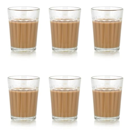 Image of 120ML Classic Tea Glass Set | Small Traditional Tea Cups Perfect for Tea, Coffee, Cutting Chai | Set of 6 PCS