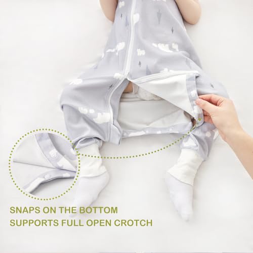 Nivolltha 0.5 TOG Baby Sleeping Bag with Legs, 100% Cotton, Super Soft Summer Sleep Sack for Toddlers Bear, XS - Image 4