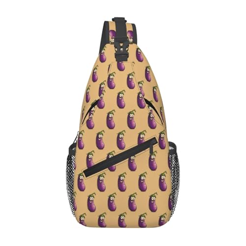Bolso bandolera Cartoon Eggplant para hombre y mujer