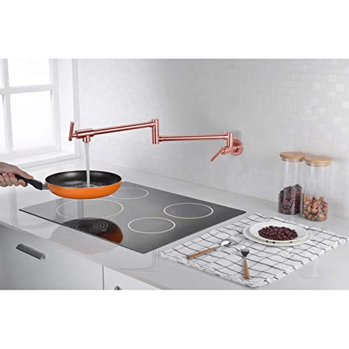 Robinet de cuisine en laiton mural robuste à double articulation extensible