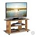 Relaxdays TV Board mit Rollen, 2 Fächer f. Fernseher, Konsole & Receiver, fahrbarer Fernsehtisch, HBT 45x80x40 cm, natur