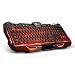 OMBAR Gaming Keyboard Multimedia Gaming Keyboard LED Backlight 19 Anti-ghosting Keys 8 Hot Multimedia Keys Ergonomic Wrist Rest Perfect Partner for Office and Gaming.