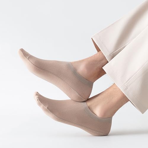 Men's Ice Silk No-Show Socks, Low Cut Invisible Breathable Non-Slip Liner Socks, High-End Ice Silk Mesh Socks2
