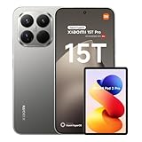 Xiaomi 15T Pro - Smartphone de 12+512GB, Lentes óptica Leica Summilux, Pantalla Eye Care de 6,83' 144 Hz, HyperCharge de 90W, Cargador no Incluido, Gris (Versión ES) + REDMI Pad 2 Pro