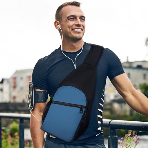 Bolso bandolera deportivo azul navy para senderismo miniatura 3