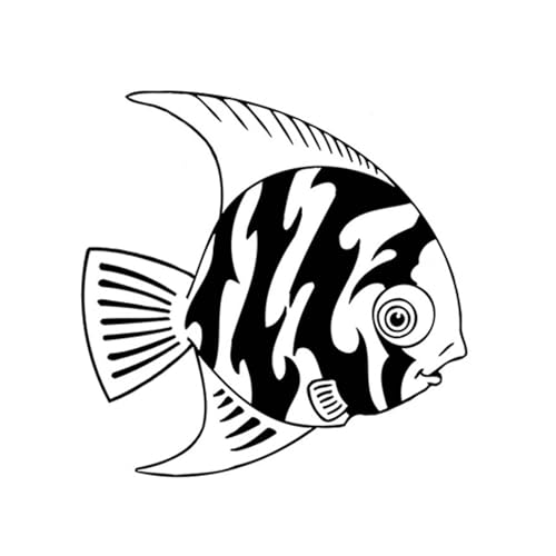 Angel Fish 2 pcs Black Fused Glass Decals