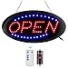 LED Open Sign with Remote, FITNATE Ultra Bright Electric Light Up Signs for Business, Timing Function, 2 Lighting Modes Flashing & Steady Advertisement Board for Store, Bar, Hotel, Cafe (19x10 inch)